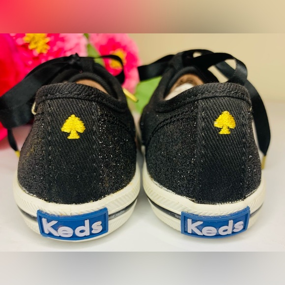 Keds Kate Spade New York Baby Girl Champion Black Glitter Sneakers New 7M/23 EU - Picture 2 of 8